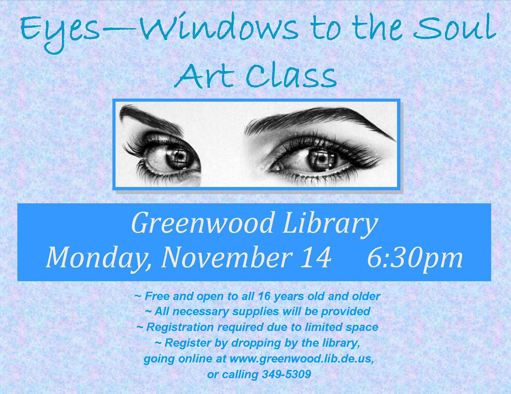 Windows to the Soul Adult Art Class Greenwood Library