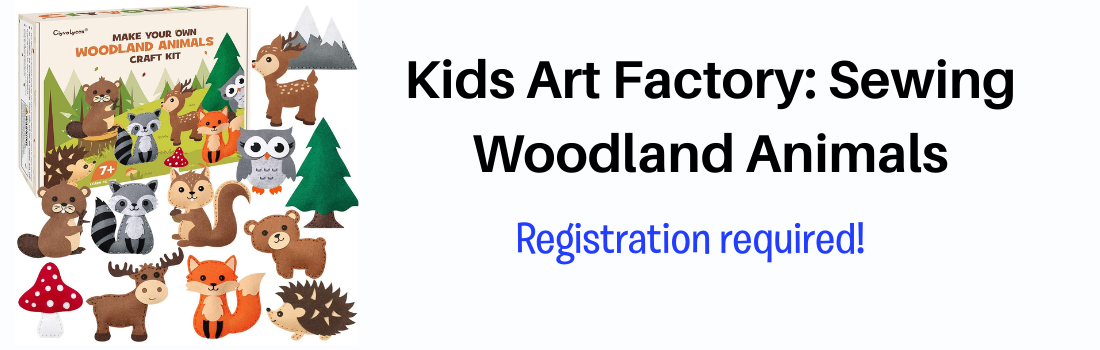 Sew a woodland animal. Kids art factory craft.